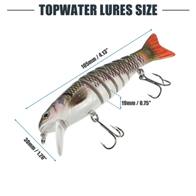 Unique Bargains Fishing Lures Jerk Baits For Bass Fishing Lifelike Freshwater Lures ABS Multicolor 0.04lb 3 Pcs 3 Unique Bargains Fishing Lures Jerk Baits For Bass Fishing Lifelike Freshwater Lures ABS Multicolor 0.04lb 3 Pcs - Image 3