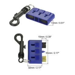 Unique Bargains Portable Retractable 3 In 1 Head Design Brass Wire Bristle With Clip Golf Club Brushes 2 Pcs