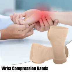 Unique Bargains Pair Wrist Support Compression Sleeves Elastic Thin Wrist Brace For Women And Men