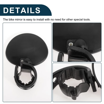 Bike Rearview Mirror 9.5x6.8cm Adjustable | Front Handlebar Bike Mirror Black For Bicycle Mountain Road Bike 1 Pcs 4 Bike Rearview Mirror 9.5x6.8cm Adjustable | Front Handlebar Bike Mirror Black For Bicycle Mountain Road Bike 1 Pcs - Image 4