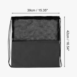 Unique Bargains Drawstring Backpacks Polyester Black 1 Pc