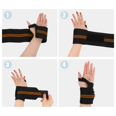 Unique Bargains Wrist Wraps Elastic Wrist Compression Strap With Thumb Loop For Powerlifting Competition Strength Training 2pcs 4 Unique Bargains Wrist Wraps Elastic Wrist Compression Strap With Thumb Loop For Powerlifting Competition Strength Training 2pcs - Image 4