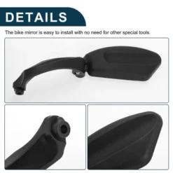 Bike Rearview Mirror 11.2x4.5cm Adjustable | Front Left Riding Mirror Black With Mounting Accessories For Bicycle Mountain Road Bike 1 Set -Futuro Brand GUEST 0bb2a011 46a0 42cd b036 b34ce8b54f2b