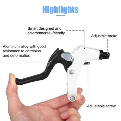 Unique Bargains Universal Aluminum Alloy Bicycle Brake Lever Handlebar 0.86" White 1 Pair 3 Unique Bargains Universal Aluminum Alloy Bicycle Brake Lever Handlebar 0.86" White 1 Pair - Image 3