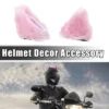 Unique Bargains Universal Bicycle Motorcycle Helmet Decoration Accessory White Pink 1 Pair