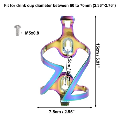 Unique Bargains Double Side Bicycle Water Coffee Drink Cup Bottle Holder Cage Rack Multicolor 3 Unique Bargains Double Side Bicycle Water Coffee Drink Cup Bottle Holder Cage Rack Multicolor - Image 3