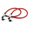 Unique Bargains Plastic Cover Steel Wire Cable Lock 63cm Long W Keys Red 2 Pcs