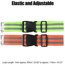 Unique Bargains High Visibility Safety Reflective Belt Running Gear Green Orange 2 Pcs -Futuro Brand GUEST 149df38f 8e1e 4f4f b777 f084b72b4e1e