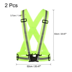 Unique Bargains Reflective Vest Adjustable High Visibility Safety Vest For Cycling Running Walking 2Pcs