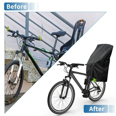 Unique Bargains Child Bike Seat Rain Cover Waterproof Canopy 210D Oxford Black 2 Unique Bargains Child Bike Seat Rain Cover Waterproof Canopy 210D Oxford Black - Image 2