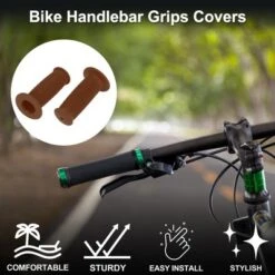 Unique Bargains Bike Handlebar Grips Covers 3.35" Brown 1 Pair
