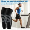 Unique Bargains Knee Calf Compression Sleeve Leg Compression Socks Sore Muscles Elastane 1 Pair