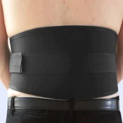 Unique Bargains Black M Size Adjustable Waist Brace Belt Lumbar Support Posture Correction Strap