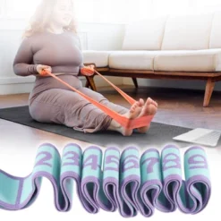 Unique Bargains Highly Elastic 9-Loops Yoga Stretching Band Exercise 1 Pc