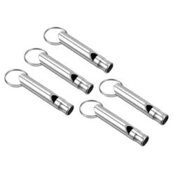 Unique Bargains Aluminum Alloy Camping Hunting Outdoor Survival Signal Whistles With Keychains 5 Pcs -Futuro Brand GUEST 1a4e3e24 dc2c 43b3 8781 b4afbf530614