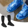 Unique Bargains Waterproof Non-Slip Reusable Rain Shoes Covers Black Size M 1 Pair