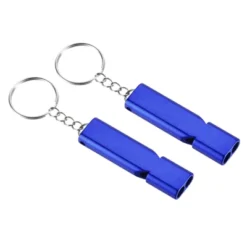 Unique Bargains Double Tubes Loud Aluminum Whistle With Lanyard Keychain 2 Pcs -Futuro Brand GUEST 1cd00a83 0817 412a b897 962d755bd0dc