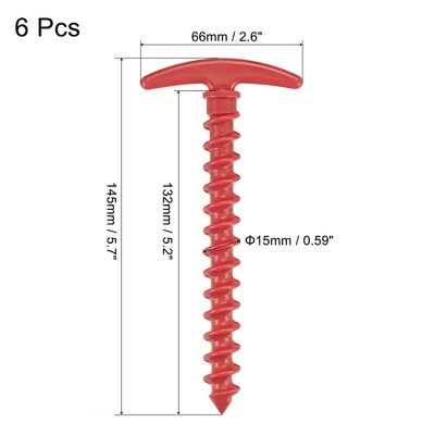 Unique Bargains Tent Stakes T Shape Screw Spiral Plastic Ground Pegs For Outdoor Camping Canopy Tarp 6 Pcs 1 Unique Bargains Tent Stakes T Shape Screw Spiral Plastic Ground Pegs For Outdoor Camping Canopy Tarp 6 Pcs