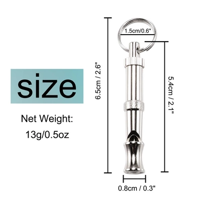 Unique Bargains Metal Adjustable Sound Pitch Lightweight Dog Whistle With Keychain Silver Tone 1 Pc 2 Unique Bargains Metal Adjustable Sound Pitch Lightweight Dog Whistle With Keychain Silver Tone 1 Pc - Image 2