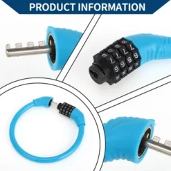 Unique Bargains Bicycle Lock Ring Anti-Theft Bike Lock Resettable 4 Digit Mini Ring Lock Blue