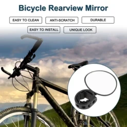 Bike Rearview Mirror 9.5x6.8cm Adjustable | Front Handlebar Bike Mirror Black For Bicycle Mountain Road Bike 1 Pcs