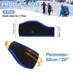 Unique Bargains Polar Fleece Stretchy Running Jogging Sweatband Ear Warmer Headbands 2 Pcs