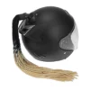 Unique Bargains Bike Motorcycle Suction Cup Helmet Decor Ponytail Black Yellow 21.65" 1 Pc