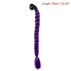 Unique Bargains Motorcycle Scooter Suction Cup Helmet Decor Ponytail Purple 22.83" 1 Pc