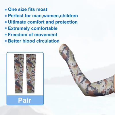 Unique Bargains Basketball Sports Camouflage Cooling Arm Elbow Compression Sleeve Brown Blue Yellow 1 Pair 4 Unique Bargains Basketball Sports Camouflage Cooling Arm Elbow Compression Sleeve Brown Blue Yellow 1 Pair - Image 4