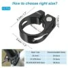 Unique Bargains Aluminum Alloy Quick-Release Mountain Road Bike Seat Post Clamp Black 2 Pcs