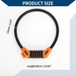 Unique Bargains Bicycle Padlock Cable Spiral Lock 5 Digit Resettable Bike Cable Lock Orange -Futuro Brand GUEST 2880173f a414 4157 9fa1 1f83f0ca5765