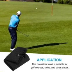 Unique Bargains Microfiber Super Absorbent Waffle Pattern Tri-Fold Golf Towels With D Hooks 4 Pcs 20"x16" -Futuro Brand GUEST 2af1570e aa96 4547 899a 003797149001