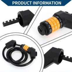 Unique Bargains Bike Lock Extended Bicycle Padlock Lock Resettable 5 Digit Bike Lock Black 1 Set