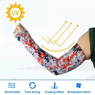Unique Bargains Basketball Sports Camouflage Cooling Arm Elbow Compression Sleeve Red 1 Pair 2 Unique Bargains Basketball Sports Camouflage Cooling Arm Elbow Compression Sleeve Red 1 Pair - Image 2