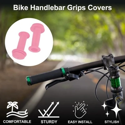 Unique Bargains Bike Handlebar Grips Covers 3.74" Pink 1 Pair 1 Unique Bargains Bike Handlebar Grips Covers 3.74" Pink 1 Pair