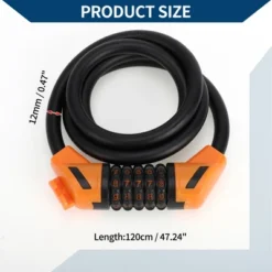 Unique Bargains Bike Lock Spiral Lock 5 Digit Resettable Bike Cable Lock Matte Black Orange 1Set -Futuro Brand GUEST 2d9e9d13 8b67 476a b68d e1cad4ffe1ab
