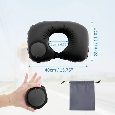 Unique Bargains Inflatable Travel Pillow Press To Inflate For Airplane Train Office 5 Unique Bargains Inflatable Travel Pillow Press To Inflate For Airplane Train Office - Image 5