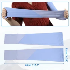 Unique Bargains Pair Cooling Arm Sleeves For Women Sports Arm Sleeve Sun Protection Blue Purple