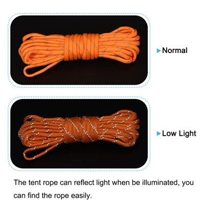 Unique Bargains Tent Ropes Nylon Reflective Guyline Cord With Aluminum Cord Adjusters For Camping Hiking 3 Unique Bargains Tent Ropes Nylon Reflective Guyline Cord With Aluminum Cord Adjusters For Camping Hiking - Image 3