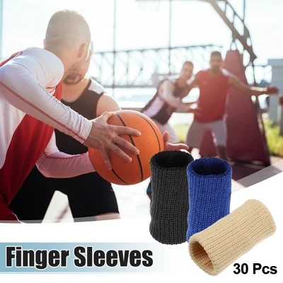 Unique Bargains Black Beige Blue Breathable Finger Sleeves Thumb Braces Support Elastic Compression Protectors For Arthritis Trigger Finger 30pcs 1 Unique Bargains Black Beige Blue Breathable Finger Sleeves Thumb Braces Support Elastic Compression Protectors For Arthritis Trigger Finger 30pcs