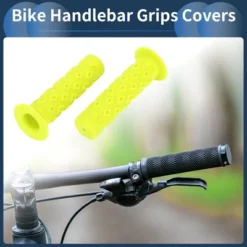 Unique Bargains Bike Handlebar Grips Covers 4.72" Yellow 1 Pair
