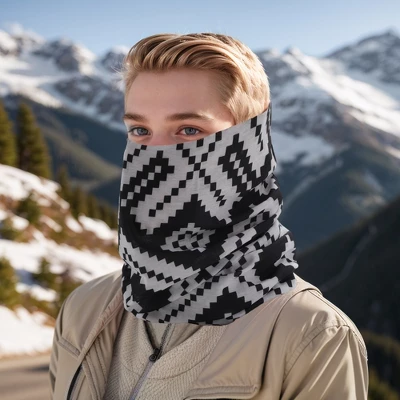 Unique Bargains Sunscreen Checkered Pattern Face Scarf Mask Black White 1 Pc 1 Unique Bargains Sunscreen Checkered Pattern Face Scarf Mask Black White 1 Pc