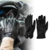 Unique Bargains Motorcycle Gloves Breathable Full Finger Gloves Black 1 Pair