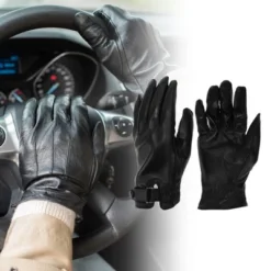 Unique Bargains Motorcycle Gloves Breathable Full Finger Gloves Black 1 Pair