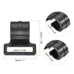 Unique Bargains Outdoor Camping ID C Shape Plastic Clamp Tent Pole Clips 11mm Black Set Of 10