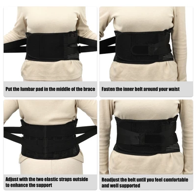 Unique Bargains Back Brace For Lower Back Pain Women Men Breathable Lumbar Support Belt For Ease Herniated Disc Scoliosis 4 Unique Bargains Back Brace For Lower Back Pain Women Men Breathable Lumbar Support Belt For Ease Herniated Disc Scoliosis - Image 4