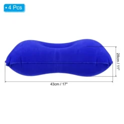Unique Bargains Hiking Travel Ultralight Flocked Inflatable Camping Pillows 4 Pcs 17" X 11"