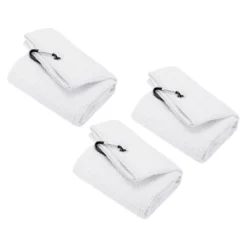 Unique Bargains Super Absorbent Waffle Pattern Tri-Fold Golf Towels With D Clips 3 Pcs -Futuro Brand GUEST 369633c6 1f56 42ad 8413 4c36c084e615