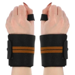 Unique Bargains Wrist Wraps Elastic Wrist Compression Strap With Thumb Loop For Powerlifting Competition Strength Training 2pcs