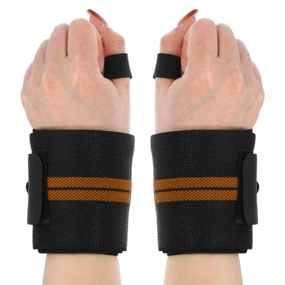 Unique Bargains Wrist Wraps Elastic Wrist Compression Strap With Thumb Loop For Powerlifting Competition Strength Training 2pcs 1 Unique Bargains Wrist Wraps Elastic Wrist Compression Strap With Thumb Loop For Powerlifting Competition Strength Training 2pcs